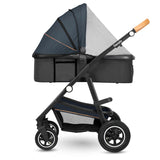 Carucior 2 in 1, Lionelo, Amber, Cadru aluminiu, Cu landou intarit si salteluta moale, Reversibil, Maner ajustabil, Huse pentru picioare, ploaie, Plasa de tantari, Geanta parinti, Pana la 22 kg, EN1888-1, EN1888-2, EN1466, Albastru