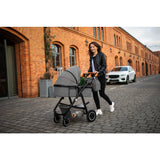 Carucior 2 in 1, Lionelo, Amber, Cadru aluminiu, Cu landou intarit si salteluta moale, Reversibil, Maner ajustabil, Huse pentru picioare, ploaie, Plasa de tantari, Geanta parinti, Pana la 22 kg, EN1888-1, EN1888-2, EN1466, Gri inchis