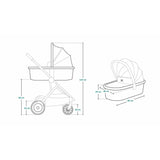 Carucior 2 in 1, Lionelo, Amber, Cadru aluminiu, Cu landou intarit si salteluta moale, Reversibil, Maner ajustabil, Huse pentru picioare, ploaie, Plasa de tantari, Geanta parinti, Pana la 22 kg, EN1888-1, EN1888-2, EN1466, Roz