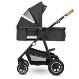 Carucior 3 in 1, Lionelo, Amber, Cadru aluminiu, Cu landou intarit si salteluta moale, Cu scoica auto testata ADAC, Reversibil, Cu accesorii, Geanta parinti, Pana la 22 kg, Gri Inchis