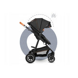 Carucior 3 in 1, Lionelo, Amber, Cadru aluminiu, Cu landou intarit si salteluta moale, Cu scoica auto testata ADAC, Reversibil, Cu accesorii, Geanta parinti, Pana la 22 kg, Gri Inchis