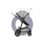 Carucior 3 in 1 Lionelo Amber, Cadru din aluminiu, Landou confortabil, Scaun auto testat ADAC, Accesorii incluse, Geanta parinti, pana la 22 kg, Certificat EN1888, Gri Deschis