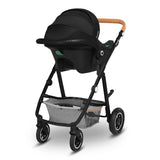 Carucior 3 in 1 Lionelo Amber, Cadru din aluminiu, Landou confortabil, Scaun auto testat ADAC, Accesorii incluse, Geanta parinti, pana la 22 kg, Certificat EN1888, Gri Deschis