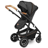 Carucior 3 in 1, Lionelo, Amber, Cadru aluminiu, Cu landou intarit si salteluta moale, Cu scoica auto testata ADAC, Reversibil, Cu accesorii, Geanta parinti, Pana la 22 kg, Gri Inchis