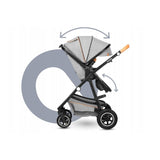 Carucior 3 in 1 Lionelo Amber, Cadru din aluminiu, Landou confortabil, Scaun auto testat ADAC, Accesorii incluse, Geanta parinti, pana la 22 kg, Certificat EN1888, Gri Deschis