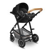 Carucior 3 in 1 Lionelo Amber, Cadru din aluminiu, Landou confortabil, Scaun auto testat ADAC, Accesorii incluse, Geanta parinti, pana la 22 kg, Certificat EN1888, Gri Deschis