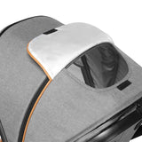 Carucior 3 in 1 Lionelo Amber, Cadru din aluminiu, Landou confortabil, Scaun auto testat ADAC, Accesorii incluse, Geanta parinti, pana la 22 kg, Certificat EN1888, Gri Deschis