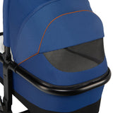 Carucior 2 in 1, Lionelo, Mika, Cadru din aluminiu, Cu landou intarit si salteluta moale, Reversibil, Maner ajustabil, Plasa de tantari, Husa de ploaie, de picioare, 22 kg, Conform cu standardele europene de securitate EN1888-1 EN1888-2, EN1466, Albastru