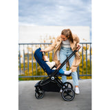 Carucior 2 in 1, Lionelo, Mika, Cadru din aluminiu, Cu landou intarit si salteluta moale, Reversibil, Maner ajustabil, Plasa de tantari, Husa de ploaie, de picioare, 22 kg, Conform cu standardele europene de securitate EN1888-1 EN1888-2, EN1466, Albastru