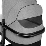 Carucior 2 in 1, Lionelo, Mika, Cadru din aluminiu, Cu landou intarit si salteluta moale, Reversibil, Maner ajustabil, Plasa de tantari, Husa de ploaie, de picioare, 22 kg, Conform cu standardele europene de securitate EN1888-1 EN1888-2, EN1466, Gri