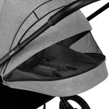 Carucior 2 in 1, Lionelo, Mika, Cadru din aluminiu, Cu landou intarit si salteluta moale, Reversibil, Maner ajustabil, Plasa de tantari, Husa de ploaie, de picioare, 22 kg, Conform cu standardele europene de securitate EN1888-1 EN1888-2, EN1466, Gri