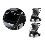 Carucior 2 in 1, Lionelo, Mika, Cadru din aluminiu, Cu landou intarit si salteluta moale, Reversibil, Maner ajustabil, Plasa de tantari, Husa de ploaie, de picioare, 22 kg, Conform cu standardele europene de securitate EN1888-1 EN1888-2, EN1466, Gri