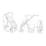 Carucior sport, Lionelo, Annet Tour Dreamin, Editie Limitata, De la nastere, Capotina impermeabila, Cu filtru UPF 50+, Cu maner reglabil, Plasa de tantari, Suport biberon, Saculet pentru picioare, Pana la 22 kg, Cu certificare TUV, Negru