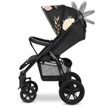Carucior sport, Lionelo, Annet Tour Lovin, Editie Limitata, De la nastere, Cu capotina impermeabila, Cu filtru UPF 50+, Cu maner reglabil, Plasa de tantari, Suport biberon, Saculet pentru picioare, Pana la 22 kg, Cu certificare TUV, Negru