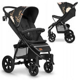 Carucior sport, Lionelo, Annet Tour Lovin, Editie Limitata, De la nastere, Cu capotina impermeabila, Cu filtru UPF 50+, Cu maner reglabil, Plasa de tantari, Suport biberon, Saculet pentru picioare, Pana la 22 kg, Cu certificare TUV, Negru