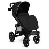 Carucior sport, Lionelo, Annet Plus, De la nastere, Cu accesorii si capotina XXL reglabila, 0 - 22 Kg, Conform cu standardele europene de securitate EN1888-1 si EN1888-2, Negru