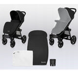 Carucior sport, Lionelo, Annet Plus, De la nastere, Cu accesorii si capotina XXL reglabila, 0 - 22 Kg, Conform cu standardele europene de securitate EN1888-1 si EN1888-2, Negru