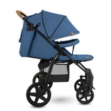 Carucior sport, Lionelo, Annet Plus, De la nastere, Cu accesorii si capotina XXL reglabila, 0 - 22 Kg, Conform cu standardele europene de securitate EN1888-1 si EN1888-2, Albastru Denim