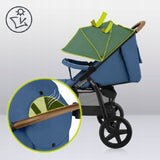 Carucior sport, Lionelo, Annet Plus, De la nastere, Cu accesorii si capotina XXL reglabila, 0 - 22 Kg, Conform cu standardele europene de securitate EN1888-1 si EN1888-2, Albastru Denim