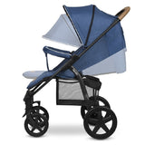 Carucior sport, Lionelo, Annet Plus, De la nastere, Cu accesorii si capotina XXL reglabila, 0 - 22 Kg, Conform cu standardele europene de securitate EN1888-1 si EN1888-2, Albastru Denim