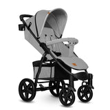 Carucior sport, Lionelo, Annet Plus, De la nastere, Cu accesorii si capotina XXL reglabila, 0 - 22 Kg, Conform cu standardele europene de securitate EN1888-1 si EN1888-2, Gri