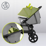 Carucior sport, Lionelo, Annet Plus, De la nastere, Cu accesorii si capotina XXL reglabila, 0 - 22 Kg, Conform cu standardele europene de securitate EN1888-1 si EN1888-2, Gri