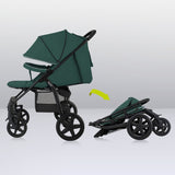 Carucior sport, Lionelo, Annet Plus, De la nastere, Cu accesorii si capotina XXL reglabila, 0 - 22 Kg, Conform cu standardele europene de securitate EN1888-1 si EN1888-2, Verde