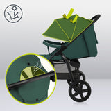 Carucior sport, Lionelo, Annet Plus, De la nastere, Cu accesorii si capotina XXL reglabila, 0 - 22 Kg, Conform cu standardele europene de securitate EN1888-1 si EN1888-2, Verde
