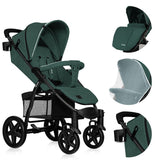 Carucior sport, Lionelo, Annet Plus, De la nastere, Cu accesorii si capotina XXL reglabila, 0 - 22 Kg, Conform cu standardele europene de securitate EN1888-1 si EN1888-2, Verde