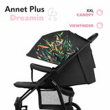 Carucior sport, Lionelo, Annet Plus Dreamin\', Editie limitata, De la nastere, Cu accesorii, 0 - 22 Kg, Conform cu standardele europene de securitate EN1888-1 si EN1888-2, Negru
