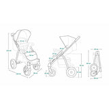 Carucior sport, Lionelo, Annet Plus Dreamin\', Editie limitata, De la nastere, Cu accesorii, 0 - 22 Kg, Conform cu standardele europene de securitate EN1888-1 si EN1888-2, Negru