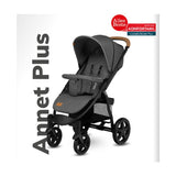 Carucior sport, Lionelo, Annet Plus, De la nastere, Cu accesorii si capotina XXL reglabila, 0 - 22 Kg, Conform cu standardele europene de securitate EN1888-1 si EN1888-2, Gri Caramel