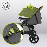 Carucior sport, Lionelo, Annet Plus, De la nastere, Cu accesorii si capotina XXL reglabila, 0 - 22 Kg, Conform cu standardele europene de securitate EN1888-1 si EN1888-2, Gri Caramel