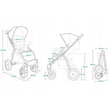 Carucior sport, Lionelo, Annet Tour, De la nastere, Cu capotina impermeabila, Cu filtru UPF 50+, Cu maner reglabil, Plasa de tantari, Suport biberon, Saculet pentru picioare, Pana la 22 kg, Cu certificare TUV, Gri