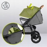 Carucior sport, Lionelo, Annet Tour, De la nastere, Cu capotina impermeabila, Cu filtru UPF 50+, Cu maner reglabil, Plasa de tantari, Suport biberon, Saculet pentru picioare, Pana la 22 kg, Cu certificare TUV, Gri