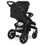 Carucior sport, Lionelo, Annet Tour, De la nastere, Cu capotina impermeabila, Cu filtru UPF 50+, Cu maner reglabil, Plasa de tantari, Suport biberon, Saculet pentru picioare, Pana la 22 kg, Cu certificare TUV, Negru