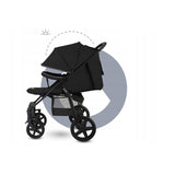 Carucior sport, Lionelo, Annet Tour, De la nastere, Cu capotina impermeabila, Cu filtru UPF 50+, Cu maner reglabil, Plasa de tantari, Suport biberon, Saculet pentru picioare, Pana la 22 kg, Cu certificare TUV, Negru