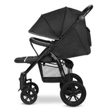 Carucior sport, Lionelo, Annet Tour, De la nastere, Cu capotina impermeabila, Cu filtru UPF 50+, Cu maner reglabil, Plasa de tantari, Suport biberon, Saculet pentru picioare, Pana la 22 kg, Cu certificare TUV, Negru
