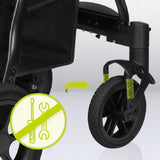 Carucior sport, Lionelo, Annet Tour, De la nastere, Cu capotina impermeabila, Cu filtru UPF 50+, Cu maner reglabil, Plasa de tantari, Suport biberon, Saculet pentru picioare, Pana la 22 kg, Cu certificare TUV, Verde