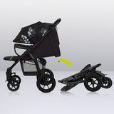 Carucior sport, Lionelo, Annet Tour Golden Moments, Editie Limitata, 0 luni+, Capotina impermeabila UPF 50+, Maner reglabil, Plasa de tantari, Suport biberon, Saculet pentru picioare, Pana la 22 kg, Certificare TUV, Negru