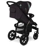 Carucior sport, Lionelo, Annet Tour Golden Moments, Editie Limitata, 0 luni+, Capotina impermeabila UPF 50+, Maner reglabil, Plasa de tantari, Suport biberon, Saculet pentru picioare, Pana la 22 kg, Certificare TUV, Negru
