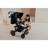 Carucior sport, Lionelo, Annet Tour Golden Moments, Editie Limitata, 0 luni+, Capotina impermeabila UPF 50+, Maner reglabil, Plasa de tantari, Suport biberon, Saculet pentru picioare, Pana la 22 kg, Certificare TUV, Negru