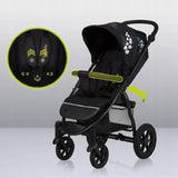 Carucior sport, Lionelo, Annet Tour Golden Moments, Editie Limitata, 0 luni+, Capotina impermeabila UPF 50+, Maner reglabil, Plasa de tantari, Suport biberon, Saculet pentru picioare, Pana la 22 kg, Certificare TUV, Negru