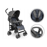 Carucior sport, Lionelo, Elia, Cu plasa de tantari, Suport de picioare reglabil, Spatar ajustabil in 4 pozitii, Capotina XXL, Pliere tip umbrela, Capacitate 15 kg, 6 luni+, EN 1888, Gri