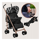 Carucior sport, Lionelo, Elia Oslo, Cu plasa de tantari, Suport de picioare reglabil, Spatar ajustabil in 4 pozitii, Capotina XXL, Pliere tip umbrela, Capacitate 15 kg, 6 luni+, EN 1888, Negru/Alb
