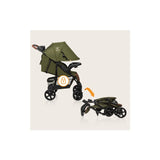 Carucior sport, Lionelo, Emma Plus, Cu tavita, 2 Suporturi pentru pahar, Geanta accesorii, Conform cu standardul european de securitate EN1888-1, Forest Green