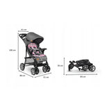 Carucior sport, Lionelo, Emma Plus, Cu tavita, 2 Suporturi pentru pahar, Geanta accesorii, Conform cu standardul european de securitate EN1888-1, Pink Scandi