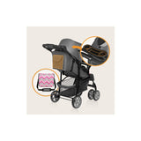 Carucior sport, Lionelo, Emma Plus, Cu tavita, 2 Suporturi pentru pahar, Geanta accesorii, Conform cu standardul european de securitate EN1888-1, Pink Scandi