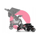 Carucior sport, Lionelo, Emma Plus, Cu tavita, 2 Suporturi pentru pahar, Geanta accesorii, Conform cu standardul european de securitate EN1888-1, Stone