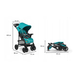 Carucior sport, Lionelo, Emma Plus, Cu tavita, 2 Suporturi pentru pahar, Geanta accesorii, Conform cu standardul european de securitate EN1888-1, Vivid Turquoise